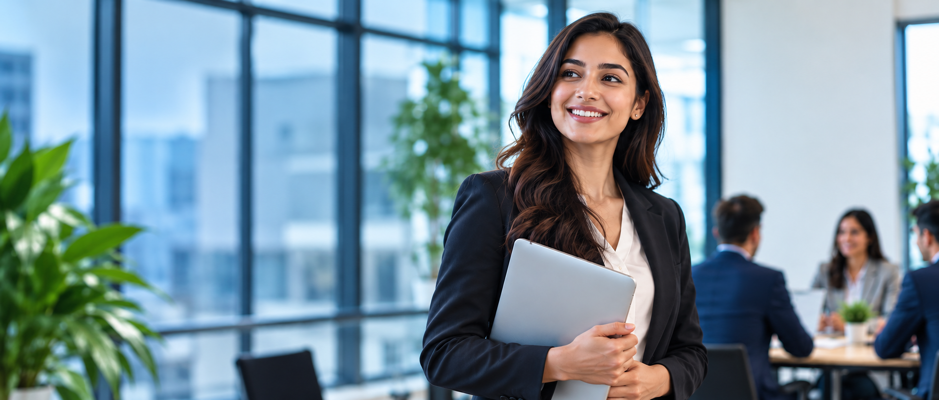 Professional recruitment and talent solutions team in a modern office